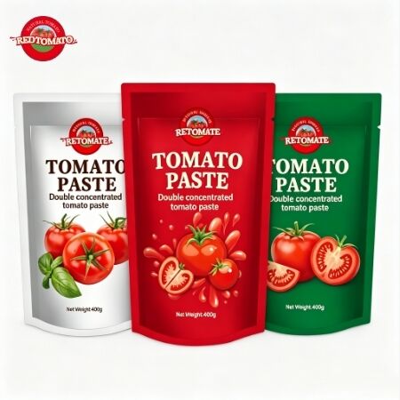 400 g stand-up sachet tomatenpasta handig en 30%-100% puur voor veelzijdig koken