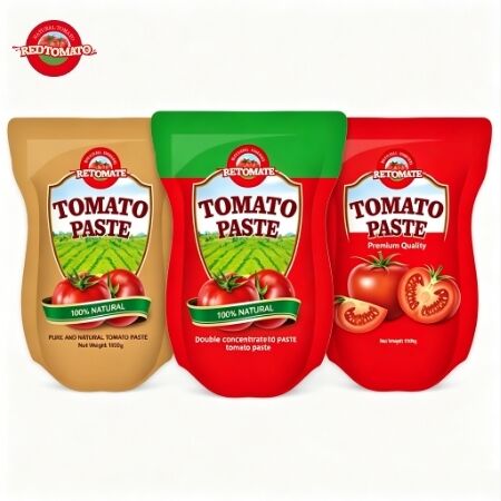 1100 g stand-up sachet tomatenpasta met drievoudige concentratie en ISO HACCP BRC-normen
