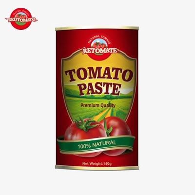 140 g tomatenpasta in blik met een innovatief gemakkelijk open deksel volgens de HACCP-normen