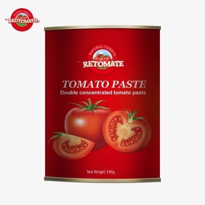Voldoet aan de ISO HACCP en BRC normen en aan de FDA productie normen 198 g tomatenpasta in blik