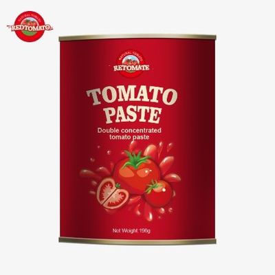 198 g tomatenpasta in blik voldoet aan de ISO HACCP en BRC normen evenals de FDA productie normen.