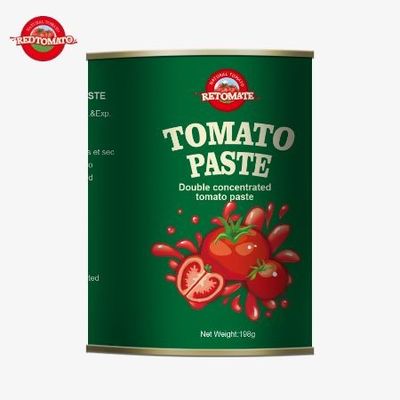 De 198 gram ingeblikte tomatenpasta voldoet aan zowel ISO HACCP en BRC normen als de FDA productie normen.