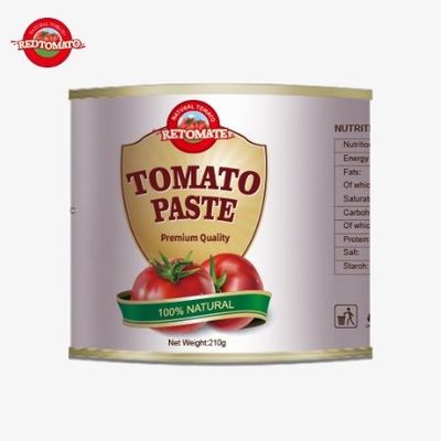 210 g tomatenpasta in blik voldoet aan de internationale ISO HACCP BRC en FDA normen