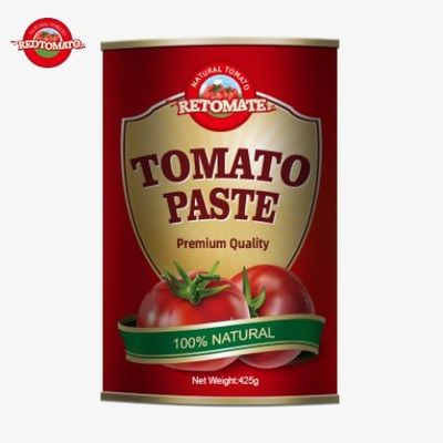 De productie van 425 gram tomatenpasta-blikjes voldoet aan de internationale normen van ISO HACCP BRC en FDA.