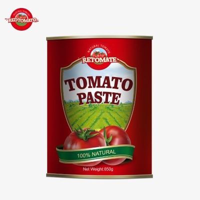 Met zorgvuldigheid vervaardigd in China Onze superieure kwaliteit 850g tomatenpasta in blikken heeft een 28/30% Brix concentratie