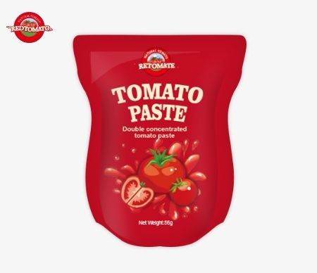 Groothandel stand-up sachet tomatenpasta aangeboden in 56g en 70g varianten, biedt een puur product zonder additieven