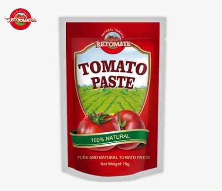 Premium 70 g tomatenpasta zakjes dubbel geconcentreerd in zowel plat als oprecht ontwerp