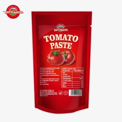 Hoogwaardige 100 gram stand-up tomatenpasta van een gerenommeerde fabriek in China.