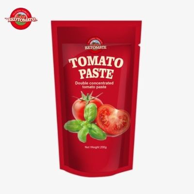 FDA-certificering voor 200 g dubbele geconcentreerde tomatenpasta in stand-up zakjes