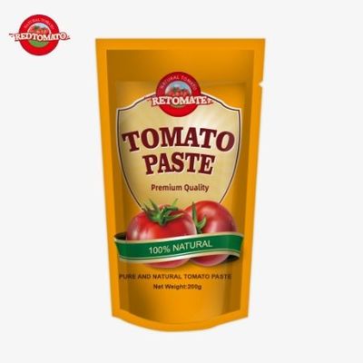 FDA-certificering voor 200 g drievoudig geconcentreerde tomatenpasta in stand-up zak