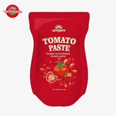 De 210 g stand-up zak van tomatenpasta voldoet aan de ISO HACCP BRC en FDA productie normen