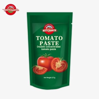 ISO Pouch Tomato Paste 227g Double Concentrated Tomato Paste met een zuiverheid van 30% tot 100%