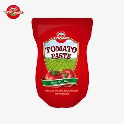 In een stand-up zak Dit aanbod bevat 250g van zoete en pittige tomatenpasta met een zuiverheid variërend van 30% tot 100%