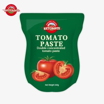 De 340g rode tomatenpasta is handig en lekker.