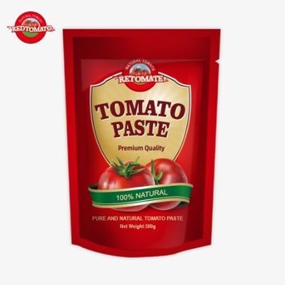 De 500g stand-up zak van tomatenpasta biedt een handige verpakking en heerlijke smaak