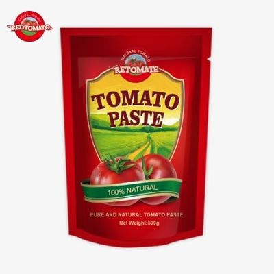 De 500g stand-up zak van tomatenpasta biedt een handige verpakking en heerlijke smaak