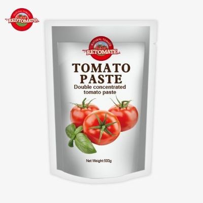 De 500g stand-up zak van tomatenpasta biedt een handige verpakking en heerlijke smaak
