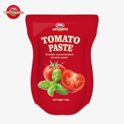 Stand-up sachet tomatenpasta 1100g 30%-100% zuiverheid Zoet en Zuur