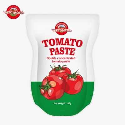 De 1100 g stand-up zak tomatenpasta voldoet aan de ISO, HACCP en BRC normen voor fabrieksprijzen