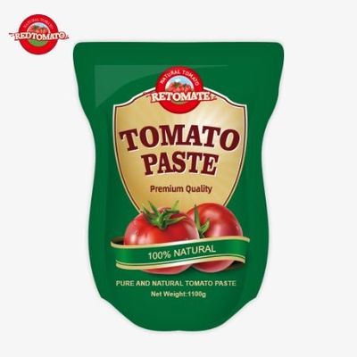 1100 g stand-up zakje tomatenpasta voldoet aan ISO HACCP en BRC normen die de naleving van de fabrieksprijs garanderen