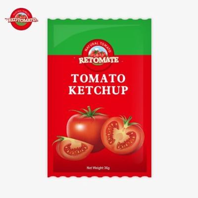 36 g OEM Tomato Ketchup Sak met pure natuurlijke smaak, voldoet aan ISO HACCP en FDA normen