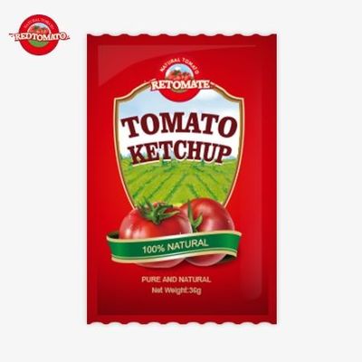 36g OEM Tomato Ketchup Sachet met Pure Natural China Factory Prijs