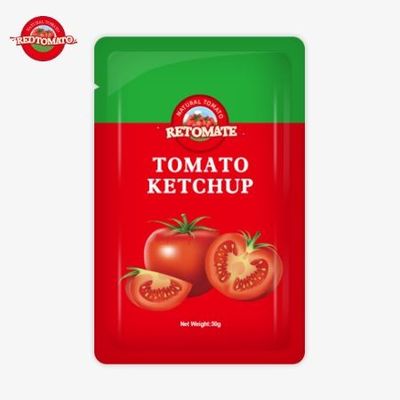 OEM 50g sachet ketchup biedt handige, gebruiksvriendelijke verpakking voor fabrieksprijs