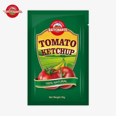 Premium 50g ketchupzakjes uit China, gecertificeerd door ISO, HACCP en FDA, verkrijgbaar tegen fabrieksprijzen