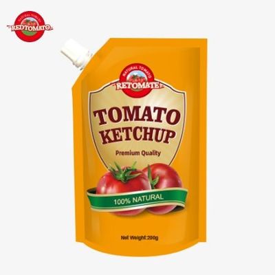We produceren 200 gram ketchup zakjes die voldoen aan internationale normen en worden aangeboden tegen fabrieksprijzen