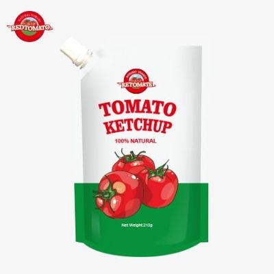 OEM Fabrieksproductie van 210g zakjes ketchup met pure natuurlijke smaak
