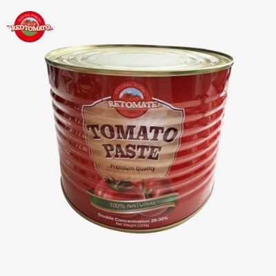 Retomate 2200g ingeblikt tomatenpasta met een Brix van 28 ∼ 30% beschikbaar als ons merk en met een volledige branding en verpakkingsontwerp service