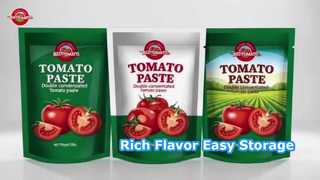 Fabriekslevering Tomatenpuree 500g Stand-up Sachet Handig pakket Rijke smaak